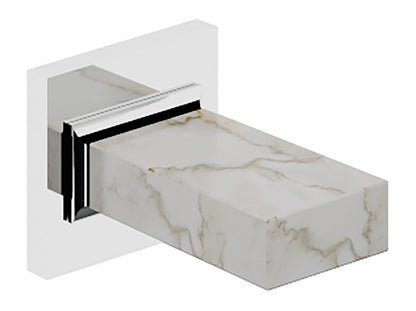 Rubinetterie Treemme 3M Kea RWIT 7A40 CC K1 + RWIT 7A40 ZZ 01 Rubinetto D'Arresto 1/2” Monoforo Installazione Parete 1 Manopola In Marmo Avorio Segesta Materiale Ottone Finitura Cromata Parte Interna Esterna Incluse