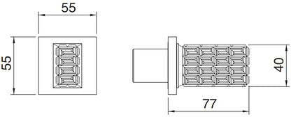 Rubinetterie Treemme 3M Kea RWIT 7A40 CC RO + RWIT 7A40 ZZ 01 Rubinetto D'Arresto 1/2” Monoforo Installazione Parete 1 Manopola In Cristallo Trasparente Materiale Ottone Finitura Cromata Parte Interna Esterna Incluse