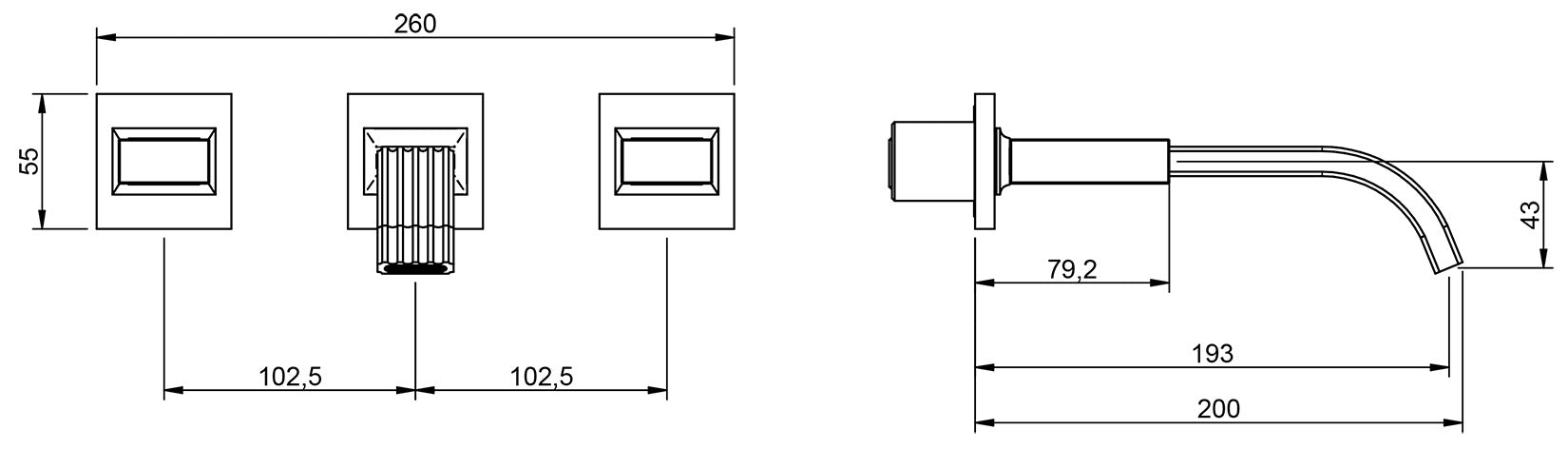 Rubinetterie Treemme 3M Kea RWIT 3A52 CC K1 + RWIT 3A60 ZZ 02 Miscelatore Gruppo Lavabo A Muro 2 Manopole in Marmo Avorio Segesta 3 Fori Stile Moderno Lunghezza Canna 200 mm Materiale Ottone Finitura Cromato Parte Interna Esterna Incluse