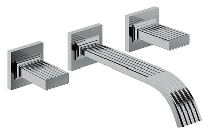 Rubinetterie Treemme 3M Kea RWIT 3A52 CC KO + RWIT 3A60 ZZ 02 Miscelatore Gruppo Lavabo A Muro 2 Manopole in Ottone 3 Fori Stile Moderno Lunghezza Canna 200 mm Materiale Ottone Finitura Cromato Parte Interna Esterna Incluse