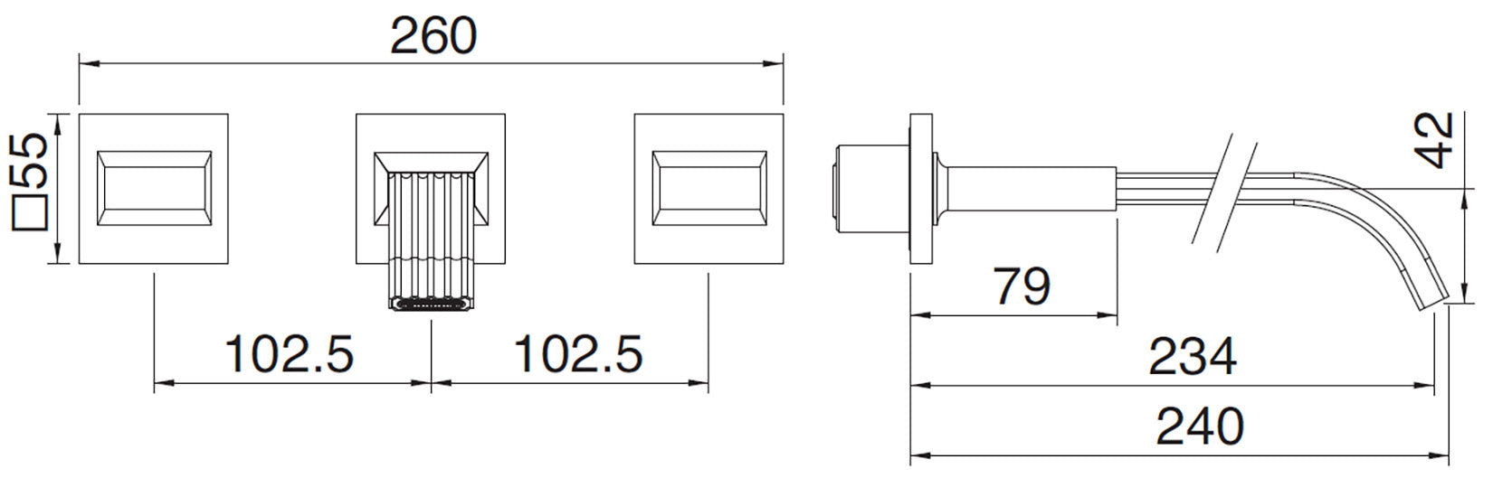 Rubinetterie Treemme 3M Kea RWIT 3A60 CC K1 + RWIT 3A60 ZZ 02 Miscelatore Gruppo Lavabo A Muro 2 Manopole in Marmo Avorio Segesta 3 Fori Stile Moderno Lunghezza Canna 240 mm Materiale Ottone Finitura Cromato Parte Interna Esterna Incluse