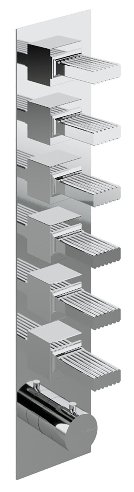 Rubinetterie Treemme 3M Kea RWIT 7A64 CC KO + RWIT 7264 ZZ 30 Miscelatore Termostatico Doccia Incasso Muro 6 Uscite Con Piastra 7 Fori Sei Manopole in Ottone Materiale Ottone Finitura Cromata Parte Interna Esterna Incluse