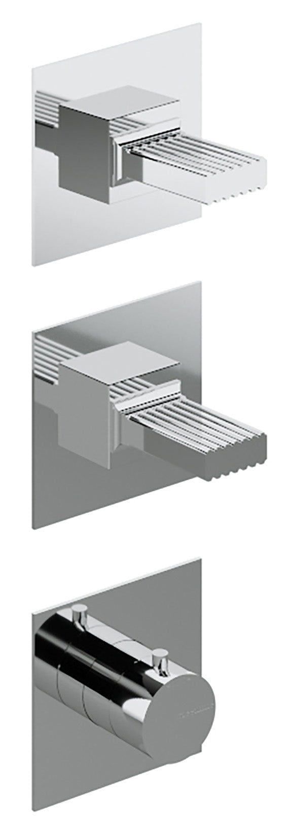 Rubinetterie Treemme 3M Kea RWIT 7A74 CC KO + RWIT 7274 ZZ 40 Miscelatore Termostatico Doccia Incasso Muro 2 Uscite Senza Piastra 3 Fori 2 Manopole in Ottone Materiale Ottone Finitura Cromata Parte Interna Esterna Incluse