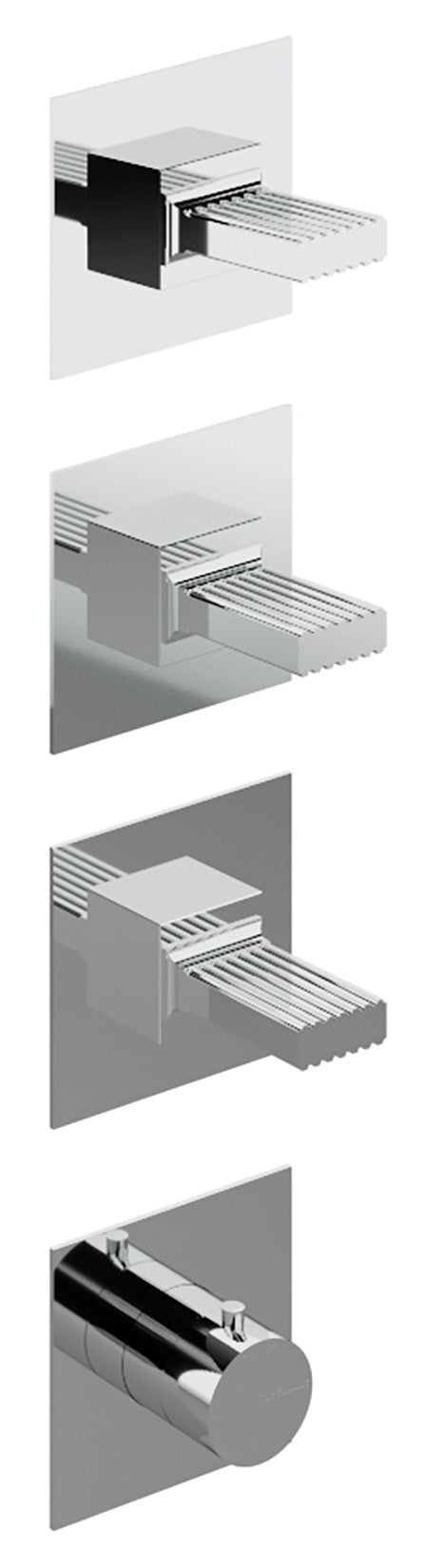 Rubinetterie Treemme 3M Kea RWIT 7A75 CC KO + RWIT 7275 ZZ 40 Miscelatore Termostatico Doccia Incasso Muro 3 Uscite Senza Piastra 4 Fori 3 Manopole in Ottone Materiale Ottone Finitura Cromata Parte Interna Esterna Incluse