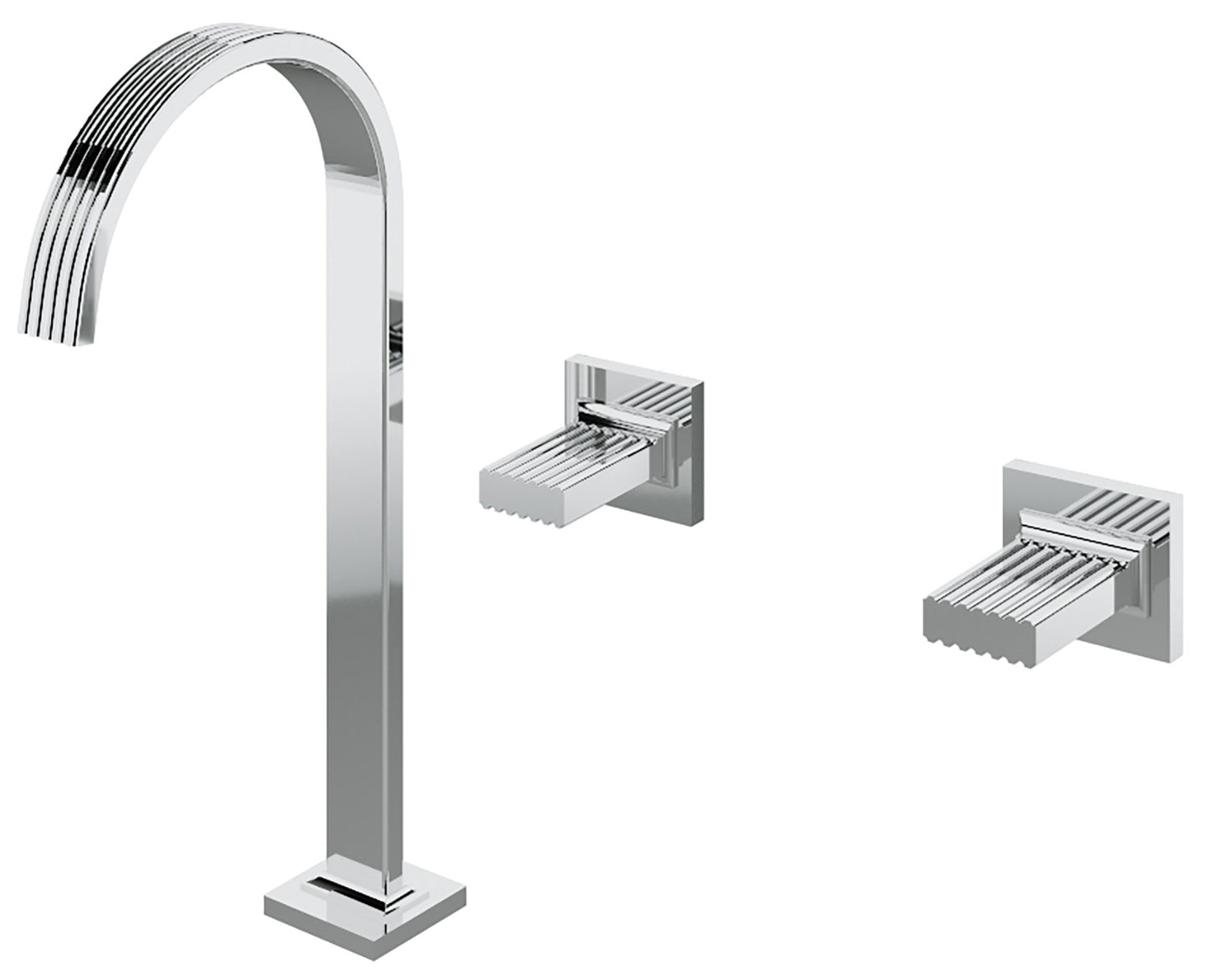 Rubinetterie Treemme 3M Kea RWIT 3A85 CC KO + RWIT 3A60 ZZ 02 Miscelatore Batteria Lavabo 290 mm Appoggio 2 Manopole in Ottone a Muro 3 Fori Stile Moderno Altezza 383 mm Lunghezza 206 mm Materiale Ottone Finitura Cromato Parte Interna Esterna Incluse