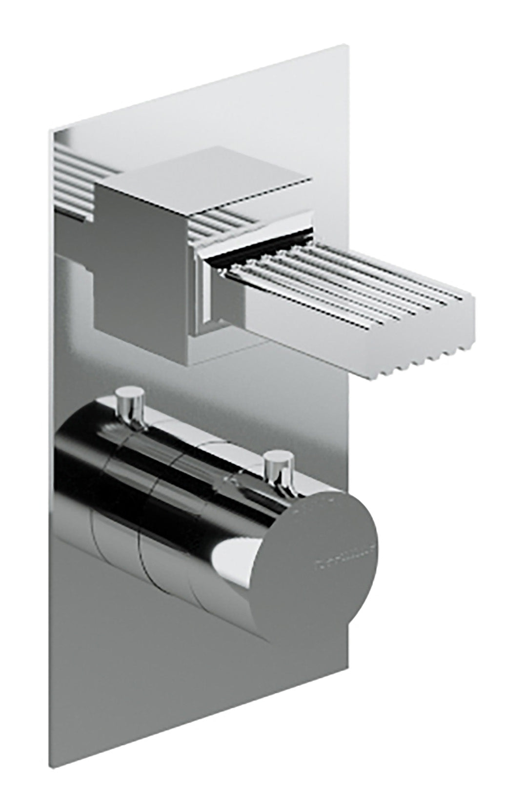 Rubinetterie Treemme 3M Kea RWIT 7A87 CC KO + RWIT 7287 ZZ 30 Miscelatore Termostatico Doccia Incasso Muro 1 Uscita Con Piastra Due Fori Manopola Materiale Ottone Finitura Cromata Parte Interna Esterna Incluse