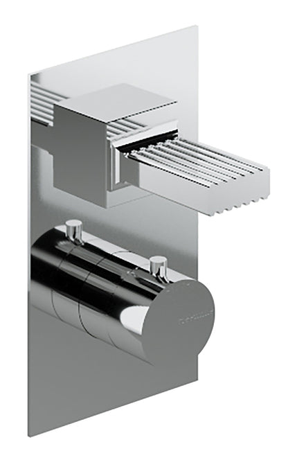 Rubinetterie Treemme 3M Kea RWIT 7A87 CC KO + RWIT 7287 ZZ 30 Miscelatore Termostatico Doccia Incasso Muro 1 Uscita Con Piastra Due Fori Manopola Materiale Ottone Finitura Cromata Parte Interna Esterna Incluse