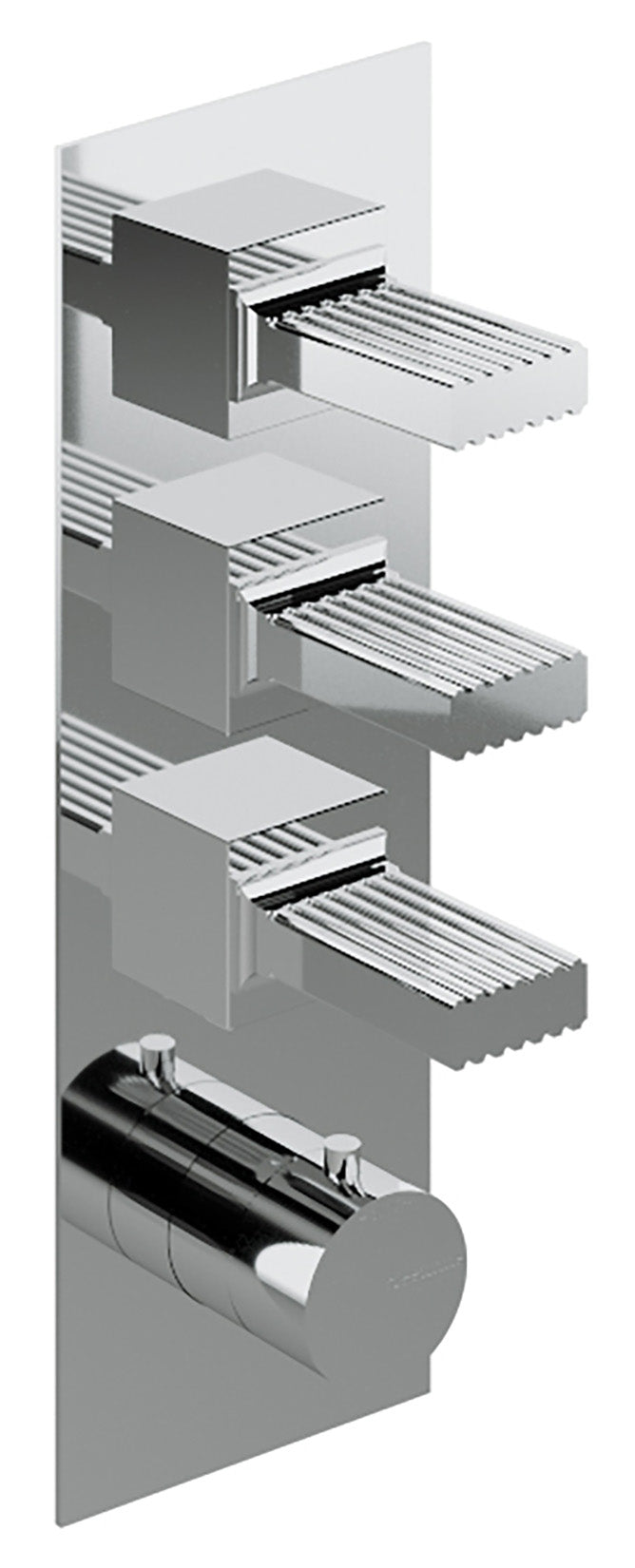 Rubinetterie Treemme 3M Kea RWIT 7A94 CC KO + RWIT 7294 ZZ 30 Miscelatore Termostatico Doccia Incasso Muro 3 Uscite Con Piastra 4 Fori Tre Manopole in Ottone Materiale Ottone Finitura Cromata Parte Interna Esterna Incluse