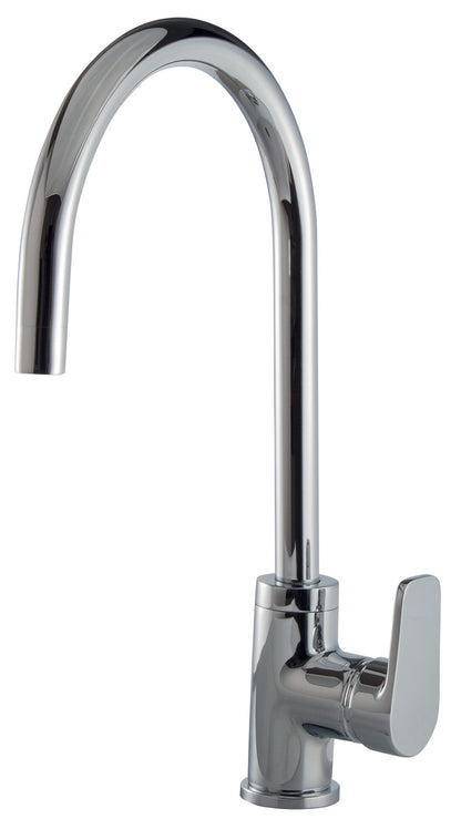 Rubinetterie Treemme 3M Contract Kitchen S IT 4933 CC KP ZZ Miscelatore Monocomando Lavello Per Cucina Lavanderia Lavatoi Appoggio 1 Leva Monoforo Miscelazione Meccanica Stile Moderno Collo Girevole Altezza 400 mm Lunghezza 250 mm Ottone Cromato