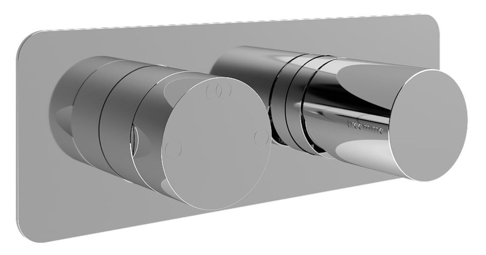 Rubinetterie Treemme 3M Nanotech RWIT 54E2 CC 03 + RWIT 22A2 ZZ 01 Miscelatore Monocomando Doccia Incasso Muro Con Deviatore 2 Uscite Meccanico Due Fori 1 Leva Con Piastra Orizzontale Staffa Per Cartongesso Ottone Cromata Parte Interna Esterna Incluse