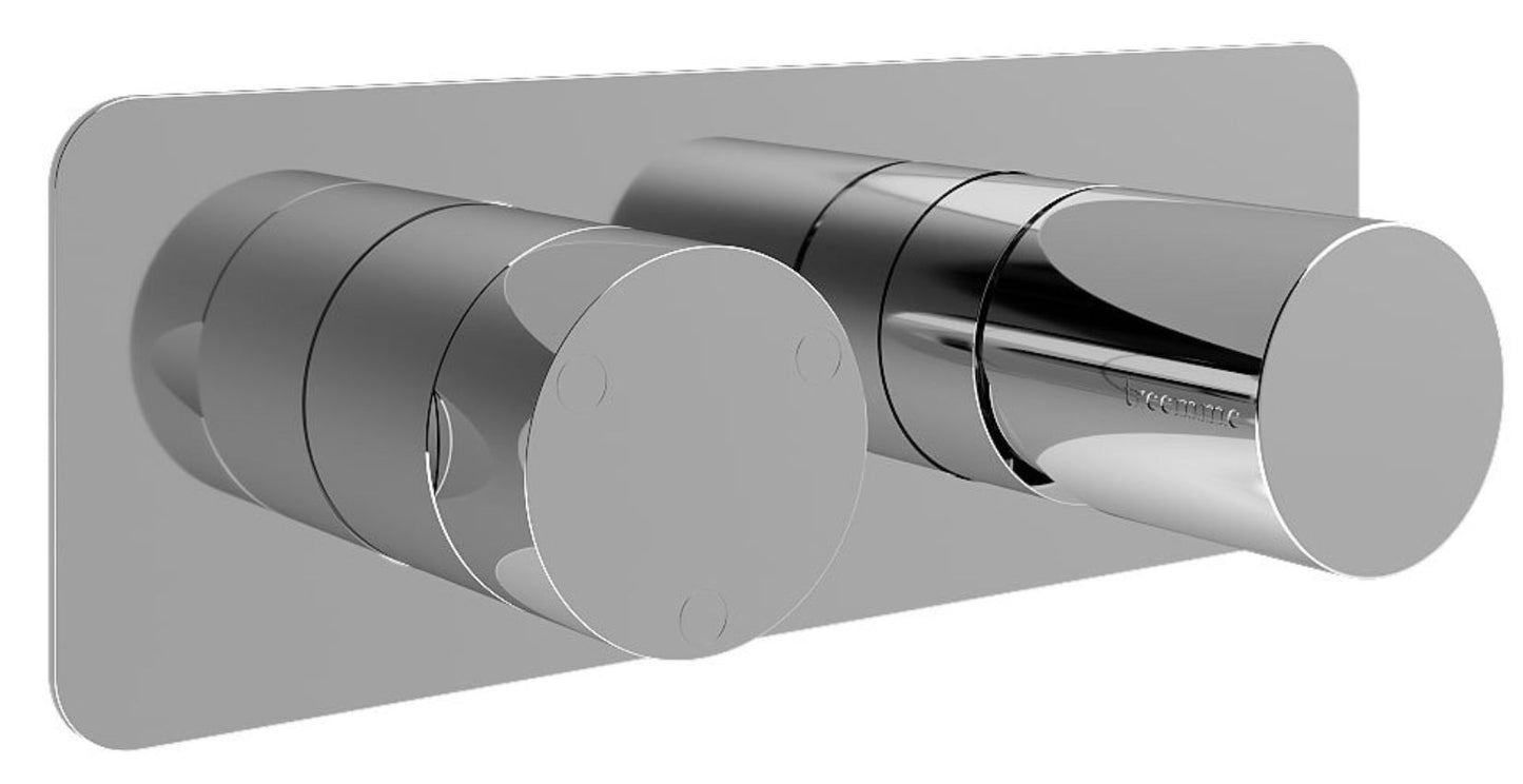 Rubinetterie Treemme 3M Nanotech RWIT 54E3 CC 03 + RWIT 22A2 ZZ 01 Miscelatore Monocomando Doccia Incasso Muro Con Deviatore 3 Uscite Meccanico Due Fori 1 Leva Con Piastra Orizzontale Staffa Per Cartongesso Ottone Cromata Parte Interna Esterna Incluse