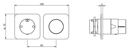 Rubinetterie Treemme 3M Nanotech RWIT 54F2 CC 03 + RWIT 22A2 ZZ 01 Miscelatore Monocomando Doccia Incasso Muro Con Deviatore 2 Uscite Meccanico Due Fori 1 Leva Posizione Orizzontale Staffa Per Cartongesso Ottone Cromata Parte Interna Esterna Incluse