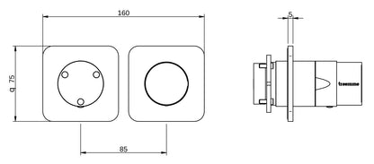 Rubinetterie Treemme 3M Nanotech RWIT 54F3 CC 03 + RWIT 22A2 ZZ 01 Miscelatore Monocomando Doccia Incasso Muro Con Deviatore 3 Uscite Meccanico Due Fori 1 Leva Posizione Orizzontale Staffa Per Cartongesso Ottone Cromata Parte Interna Esterna Incluse