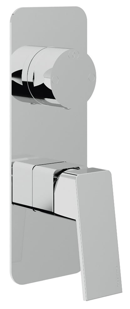 Rubinetterie Treemme 3M Pa36 RWIT 8BA2 CC 01 + RWIT 22A2 ZZ 01 Miscelatore Monocomando Doccia Incasso Muro Con Deviatore 2 Uscite Meccanico Due Fori 1 Leva Con Piastra Verticale Staffa Per Cartongesso Ottone Cromata Parte Interna Esterna Incluse