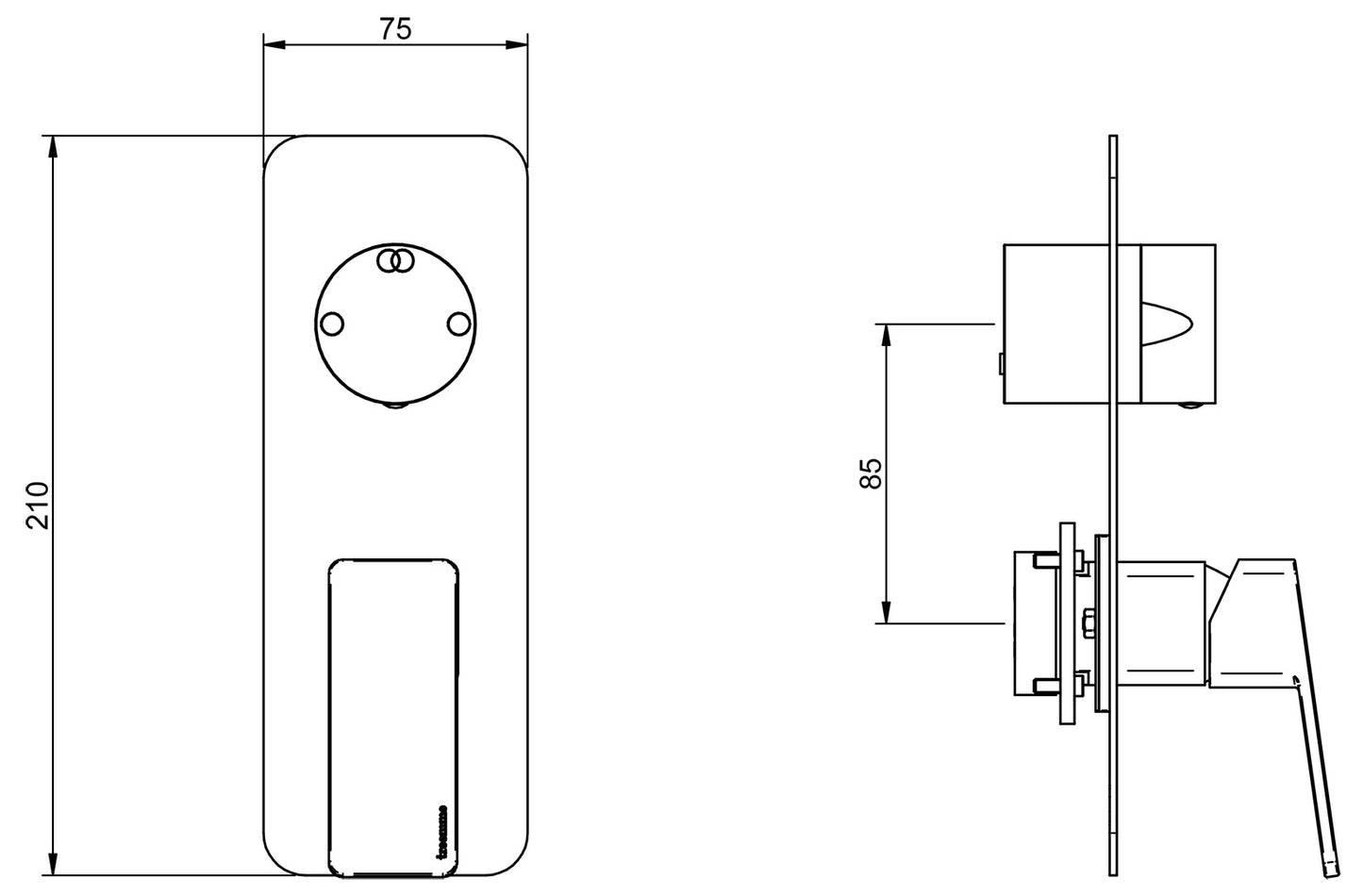 Rubinetterie Treemme 3M Pa36 RWIT 8BA2 CC 01 + RWIT 22A2 ZZ 01 Miscelatore Monocomando Doccia Incasso Muro Con Deviatore 2 Uscite Meccanico Due Fori 1 Leva Con Piastra Verticale Staffa Per Cartongesso Ottone Cromata Parte Interna Esterna Incluse