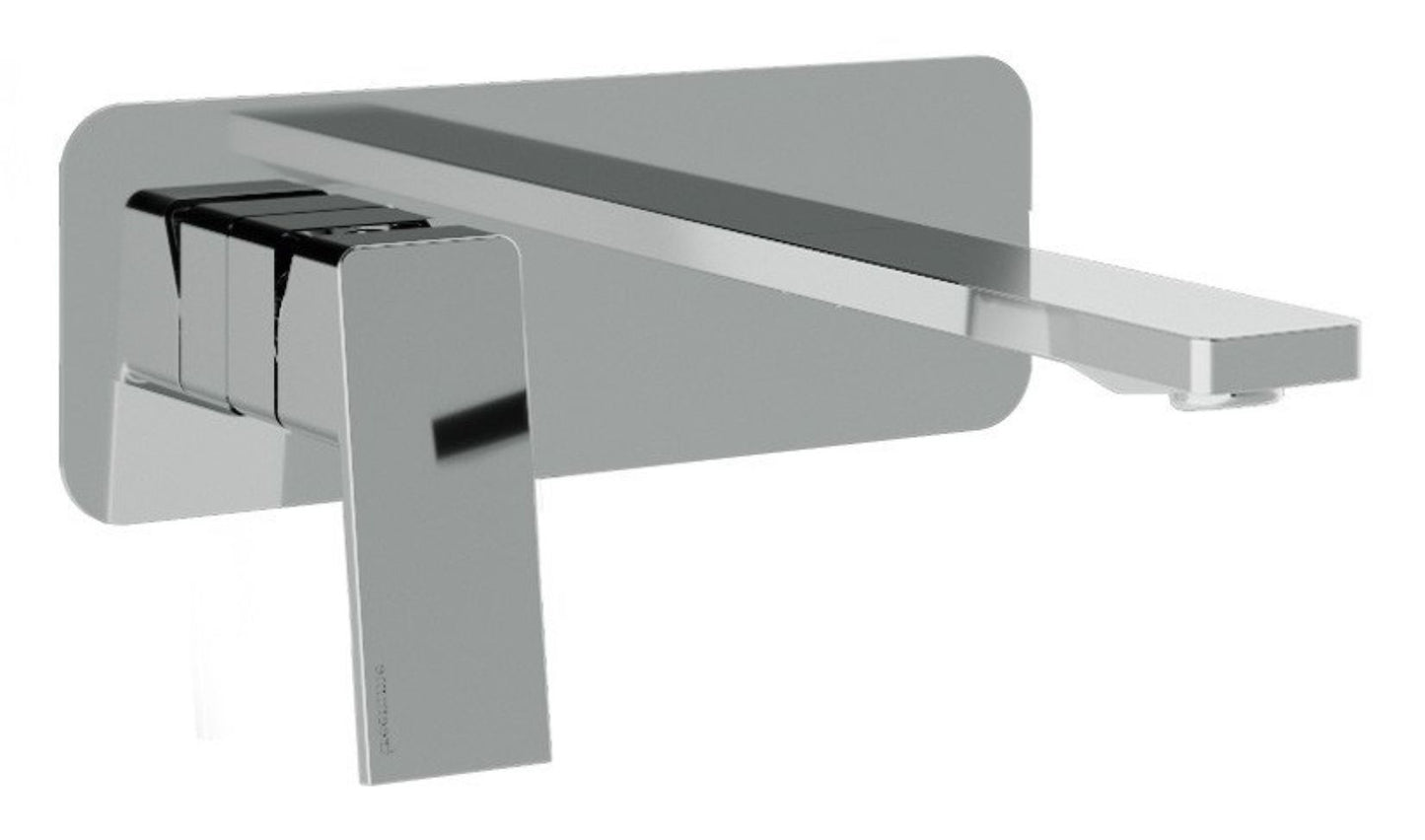 Rubinetterie Treemme 3M Pa36 RWIT 8BA7 CC BC + RWIT 51A5 ZZ 01 Miscelatore Monocomando Lavabo Incasso 110 Installazione Parete 1 Leva Sinistra 2 Fori Meccanico Moderno Con Piastra Orizzontale Lunghezza 120 mm Ottone Cromata Parte Interna Esterna Incluse