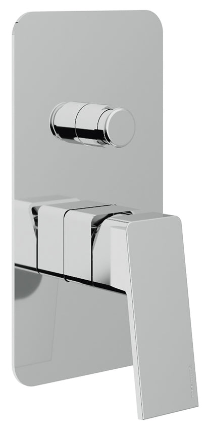 Rubinetterie Treemme 3M Pa36 RWIT 8BB1 CC 01 + RWIT 51B1 ZZ 03 Miscelatore Monocomando Vasca / Doccia Incasso Muro Meccanico 2 Vie Con Deviatore Due Fori 1 Manopola Con Piastra Staffa Cartongesso Ottone Cromato Parte Interna Esterna Incluse