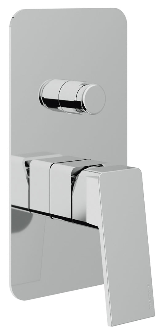 Rubinetterie Treemme 3M Pa36 RWIT 8BB1 CC 01 + RWIT 51B1 ZZ 03 Miscelatore Monocomando Vasca / Doccia Incasso Muro Meccanico 2 Vie Con Deviatore Due Fori 1 Manopola Con Piastra Staffa Cartongesso Ottone Cromato Parte Interna Esterna Incluse