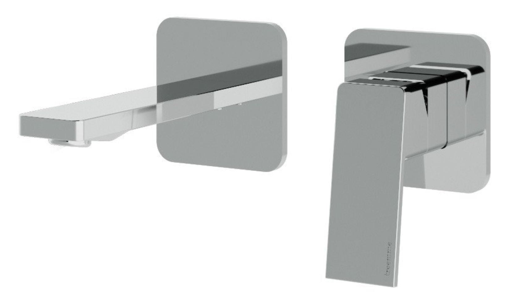 Rubinetterie Treemme 3M Pa36 RWIT 8BC5 CC BC + RWIT 51A5 ZZ 01 Miscelatore Monocomando Lavabo Incasso 110 Installazione Parete 1 Leva a Destra 2 Fori Meccanico Moderno Posizione Orizzontale Lunghezza 120 mm Ottone Cromata Parte Interna Esterna Incluse