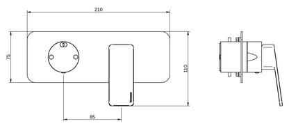 Rubinetterie Treemme 3M Pa36 RWIT 8BE2 CC 01 + RWIT 22A2 ZZ 01 Miscelatore Monocomando Doccia Incasso Muro Con Deviatore 2 Uscite Meccanico Due Fori 1 Leva Con Piastra Orizzontale Staffa Per Cartongesso Ottone Cromata Parte Interna Esterna Incluse