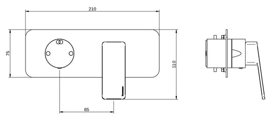 Rubinetterie Treemme 3M Pa36 RWIT 8BE2 CC 01 + RWIT 22A2 ZZ 01 Miscelatore Monocomando Doccia Incasso Muro Con Deviatore 2 Uscite Meccanico Due Fori 1 Leva Con Piastra Orizzontale Staffa Per Cartongesso Ottone Cromata Parte Interna Esterna Incluse