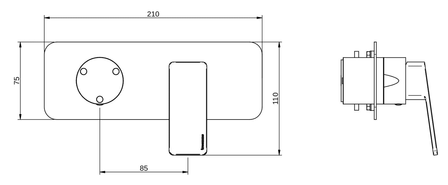 Rubinetterie Treemme 3M Pa36 RWIT 8BE3 CC 01 + RWIT 22A2 ZZ 01 Miscelatore Monocomando Doccia Incasso Muro Con Deviatore 3 Uscite Meccanico Due Fori 1 Leva Con Piastra Orizzontale Staffa Per Cartongesso Ottone Cromata Parte Interna Esterna Incluse