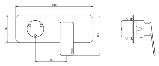 Rubinetterie Treemme 3M Pa36 RWIT 8BE3 CC 01 + RWIT 22A2 ZZ 01 Miscelatore Monocomando Doccia Incasso Muro Con Deviatore 3 Uscite Meccanico Due Fori 1 Leva Con Piastra Orizzontale Staffa Per Cartongesso Ottone Cromata Parte Interna Esterna Incluse