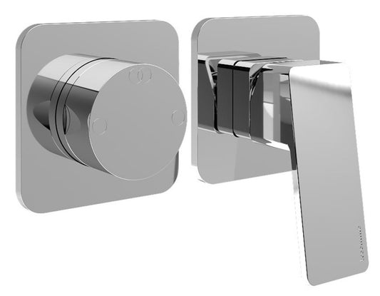 Rubinetterie Treemme 3M Pa36 RWIT 8BF2 CC 01 + RWIT 22A2 ZZ 01 Miscelatore Monocomando Doccia Incasso Muro Con Deviatore 2 Uscite Meccanico Due Fori 1 Leva Posizione Orizzontale Staffa Per Cartongesso Ottone Cromata Parte Interna Esterna Incluse