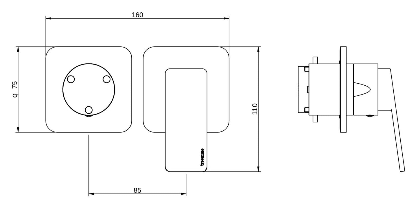 Rubinetterie Treemme 3M Pa36 RWIT 8BF3 CC 01 + RWIT 22A2 ZZ 01 Miscelatore Monocomando Doccia Incasso Muro Con Deviatore 3 Uscite Meccanico Due Fori 1 Leva Posizione Orizzontale Staffa Per Cartongesso Ottone Cromata Parte Interna Esterna Incluse