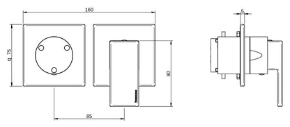 Rubinetterie Treemme 3M Q30 RWIT 4BF3 CC 01 + RWIT 22A2 ZZ 01 Miscelatore Monocomando Doccia Incasso Muro Con Deviatore 3 Uscite Meccanico Due Fori 1 Leva Senza Piastra Orizzontale Staffa Per Cartongesso Ottone Cromata Parte Interna Esterna Incluse