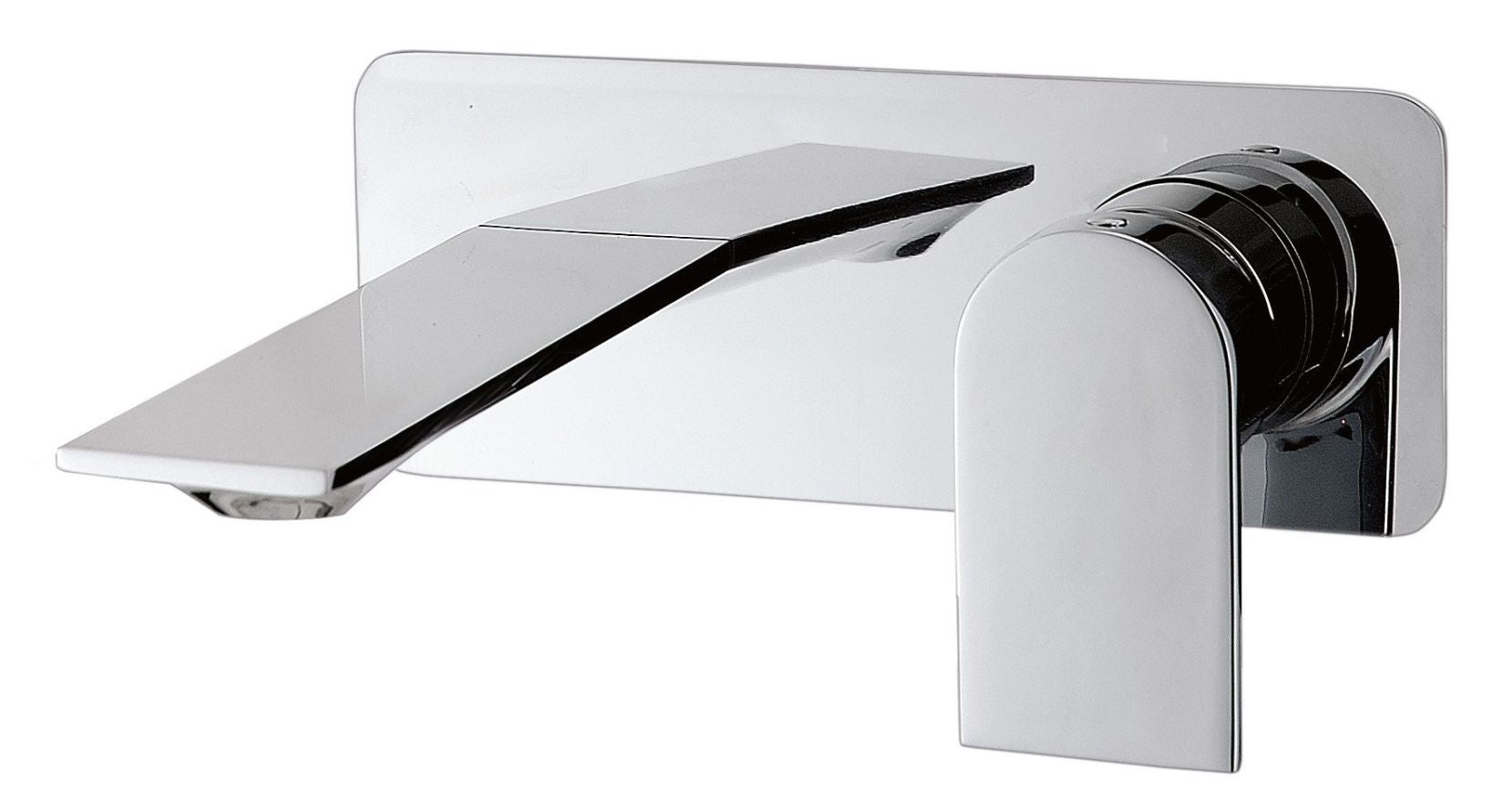 Rubinetterie Treemme 3M Ran RWIT 22A5 CC BC + RWIT 51A5 ZZ 01 Miscelatore Monocomando Lavabo Incasso 110 Installazione Parete 1 Leva a Destra 2 Fori Meccanico Moderno Con Piastra Orizzontale Lunghezza 142 mm Ottone Cromata Parte Interna Esterna Incluse