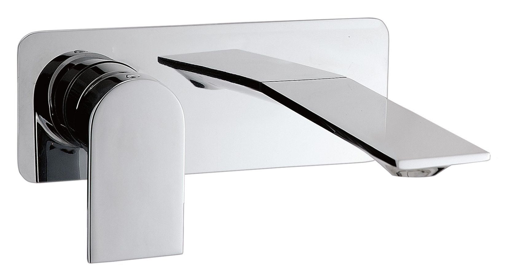 Rubinetterie Treemme 3M Ran RWIT 22A7 CC BC + RWIT 51A5 ZZ 01 Miscelatore Monocomando Lavabo Incasso 110 Installazione Parete 1 Leva a Sinistra 2 Fori Meccanico Moderno Con Piastra Orizzontale Lunghezza 142 mm Ottone Cromata Parte Interna Esterna Incluse