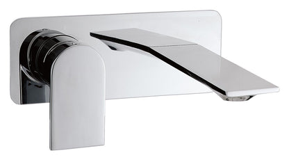 Rubinetterie Treemme 3M Ran RWIT 22A7 CC BC + RWIT 51A5 ZZ 01 Miscelatore Monocomando Lavabo Incasso 110 Installazione Parete 1 Leva a Sinistra 2 Fori Meccanico Moderno Con Piastra Orizzontale Lunghezza 142 mm Ottone Cromata Parte Interna Esterna Incluse