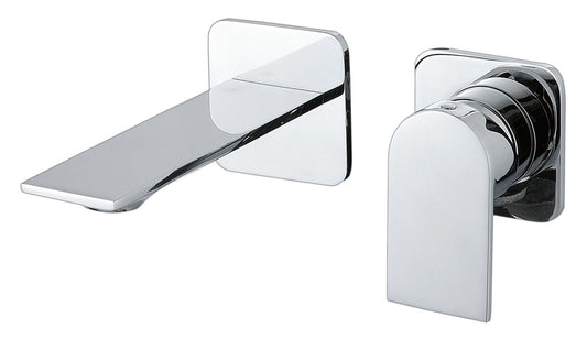 Rubinetterie Treemme 3M Ran RWIT 22C5 CC BC + RWIT 51A5 ZZ 01 Miscelatore Monocomando Lavabo Incasso 110 Installazione Parete 1 Leva a Destra 2 Fori Meccanico Moderno Senza Piastra Orizzontale Lunghezza 142 mm Ottone Cromata Parte Interna Esterna Incluse