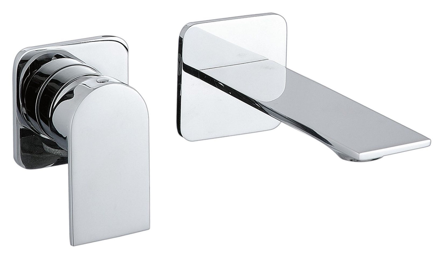 Rubinetterie Treemme 3M Ran RWIT 22C7 CC BC + RWIT 51A5 ZZ 01 Miscelatore Monocomando Lavabo Incasso 110 Installazione Parete 1 Leva Sinistra 2 Fori Meccanico Moderno Senza Piastra Orizzontale Lunghezza 142 mm Ottone Cromata Parte Interna Esterna Incluse