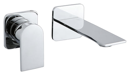 Rubinetterie Treemme 3M Ran RWIT 22C7 CC BC + RWIT 51A5 ZZ 01 Miscelatore Monocomando Lavabo Incasso 110 Installazione Parete 1 Leva Sinistra 2 Fori Meccanico Moderno Senza Piastra Orizzontale Lunghezza 142 mm Ottone Cromata Parte Interna Esterna Incluse