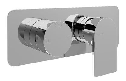 Rubinetterie Treemme 3M Ran RWIT 22E2 CC 03 + RWIT 22A2 ZZ 01 Miscelatore Monocomando Doccia Incasso Muro Con Deviatore 2 Uscite Meccanico Due Fori 1 Leva Con Piastra Orizzontale Staffa Per Cartongesso Ottone Cromata Parte Interna Esterna Incluse
