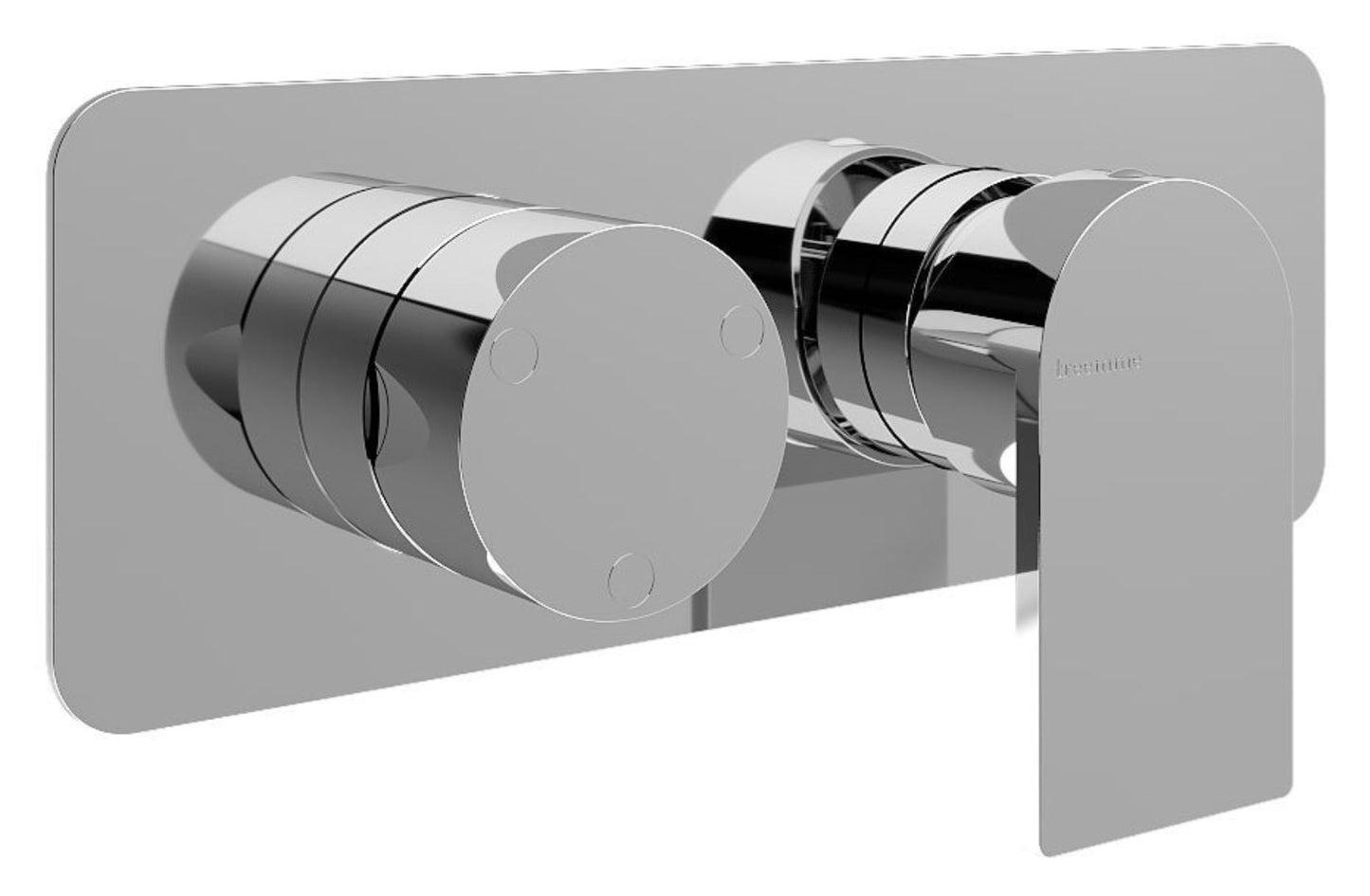 Rubinetterie Treemme 3M Ran RWIT 22E3 CC 03 + RWIT 22A2 ZZ 01 Miscelatore Monocomando Doccia Incasso Muro Con Deviatore 3 Uscite Meccanico Due Fori 1 Leva Con Piastra Orizzontale Staffa Per Cartongesso Ottone Cromata Parte Interna Esterna Incluse