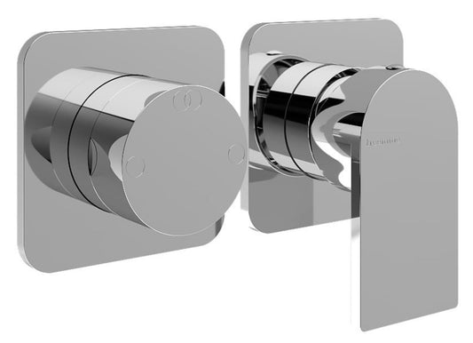 Rubinetterie Treemme 3M Ran RWIT 22F2 CC 01 + RWIT 22A2 ZZ 01 Miscelatore Monocomando Doccia Incasso Muro Con Deviatore 2 Uscite Meccanico Due Fori 1 Leva Senza Piastra Orizzontale Staffa Per Cartongesso Ottone Cromata Parte Interna Esterna Incluse