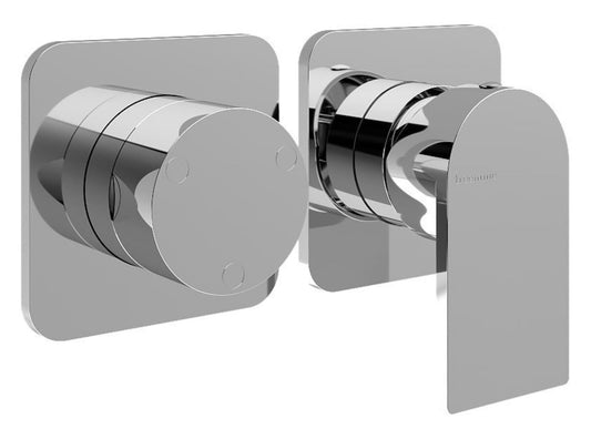 Rubinetterie Treemme 3M Ran RWIT 22F3 CC 01 + RWIT 22A2 ZZ 01 Miscelatore Monocomando Doccia Incasso Muro Con Deviatore 3 Uscite Meccanico Due Fori 1 Leva Senza Piastra Orizzontale Staffa Per Cartongesso Ottone Cromata Parte Interna Esterna Incluse