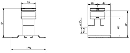 Rubinetterie Treemme 40MM Bocca Getto Erogazione Acqua Lavabo Da Pavimento 1056 mm Stile Moderno Materiale Acciaio Finitura Acciaio Spazzolato Opaco Inox Parte Interna Esterna Incluse