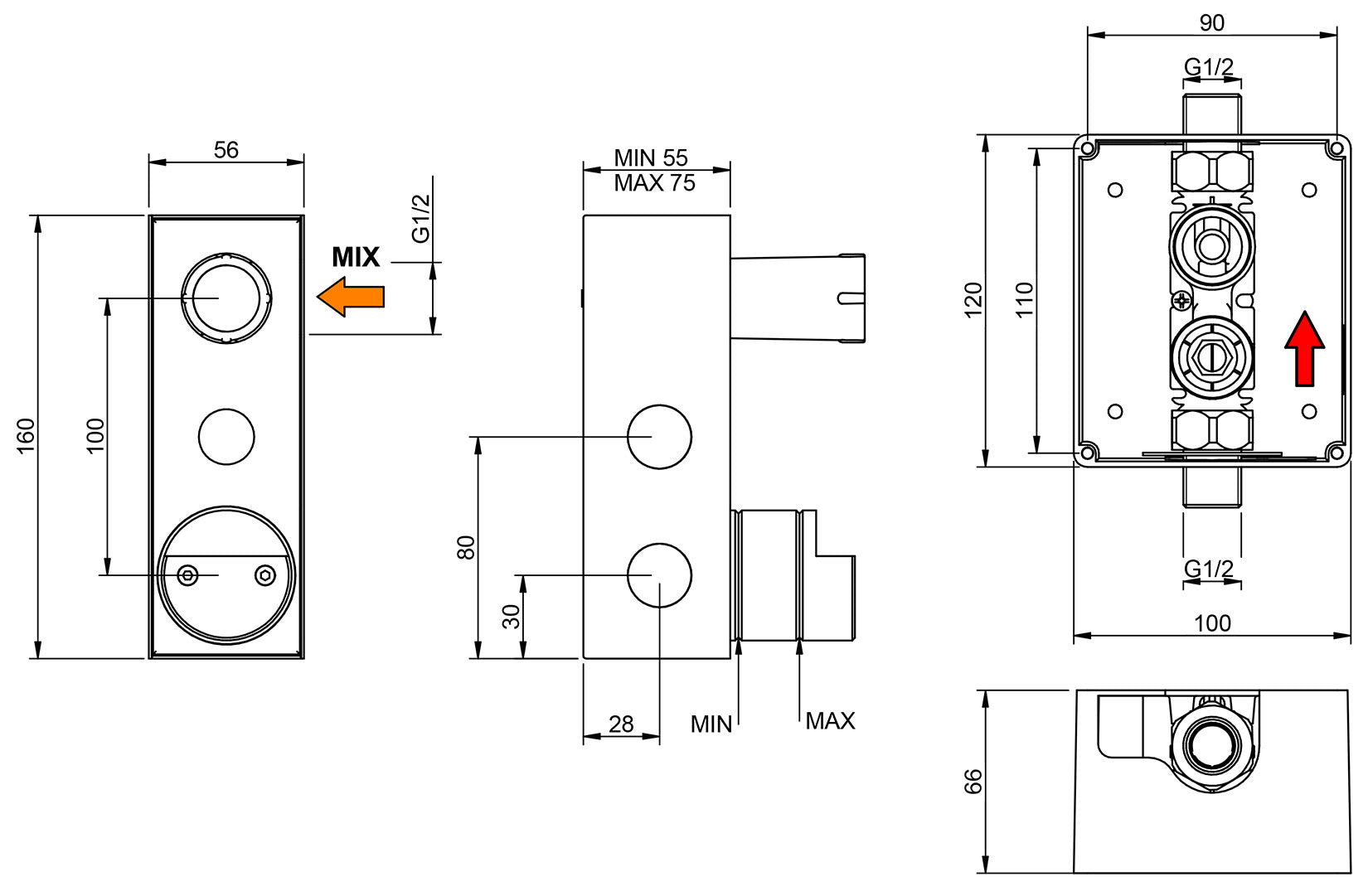 Rubinetterie Treemme 3M Electronic Washbasin Tap RWIT 1396 IS EL + RWIT 1395 ZZ 01 Rubinetto Elettronico Con Fotocellula Per Lavabo 204 Parete 2 Fori Elettrico Standard Solo Acqua Fredda Lunghezza 212 mm Parte Interna Esterna Incluse Acciaio Inox