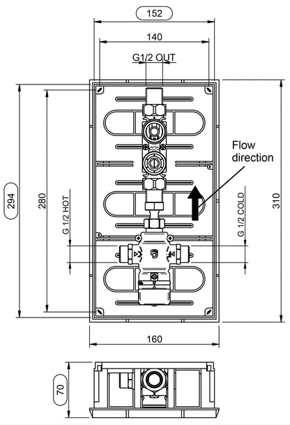 Rubinetterie Treemme 3M Electronic Washbasin Tap RWIT 2295 CC 10 + RWIT 2895 ZZ 05 Sensore Fotocellula Da Piano Appoggio Con Batteria Miscelazione Termostatica Forma Tonda Monoforo Parte Interna Incasso Esterna Incluse Ottone Cromato