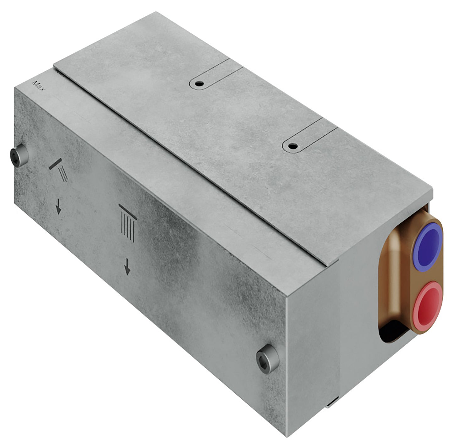 Rubinetterie Treemme 3M Watt RWIT 2B86 IS 01 + RWIT 2B86 ZZ 30 Miscelatore Doccia Termostatico Monocomando Incasso 2 Uscite Parete 3 Fori Stile Moderno Con Piastra Materiale Acciaio Finitura Inox Spazzolato Opaco Parte Interna Esterna Incluse