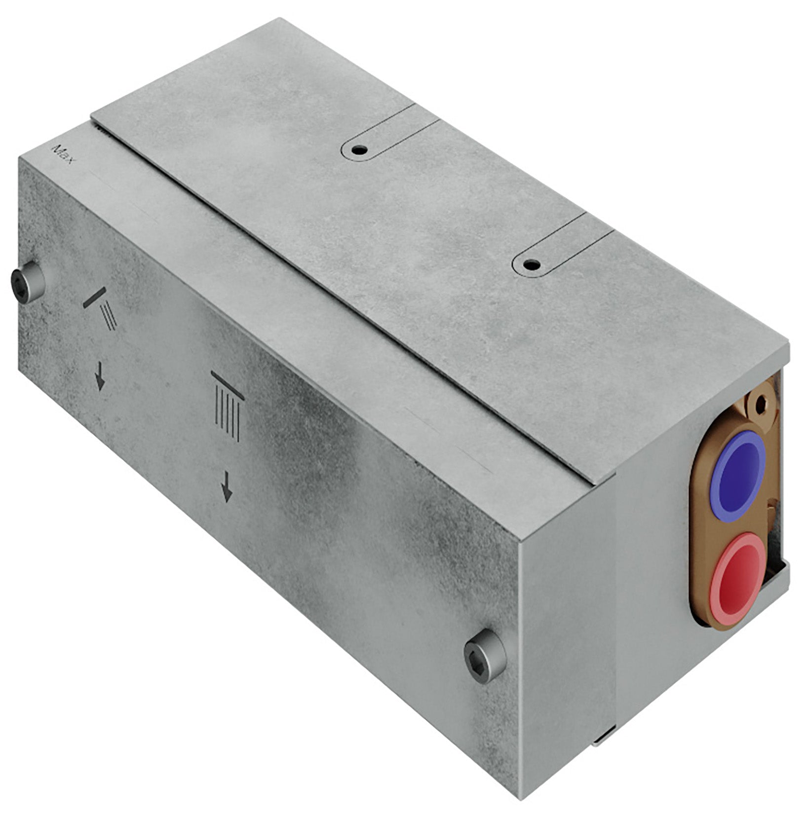 Rubinetterie Treemme 3M Watt RWIT 2B89 IS 01 + RWIT 2B89 ZZ 30 Miscelatore Doccia Meccanico Monocomando Incasso 2 Uscite Parete 3 Fori Stile Moderno Con Piastra Materiale Acciaio Finitura Inox Spazzolato Opaco Parte Interna Esterna Incluse