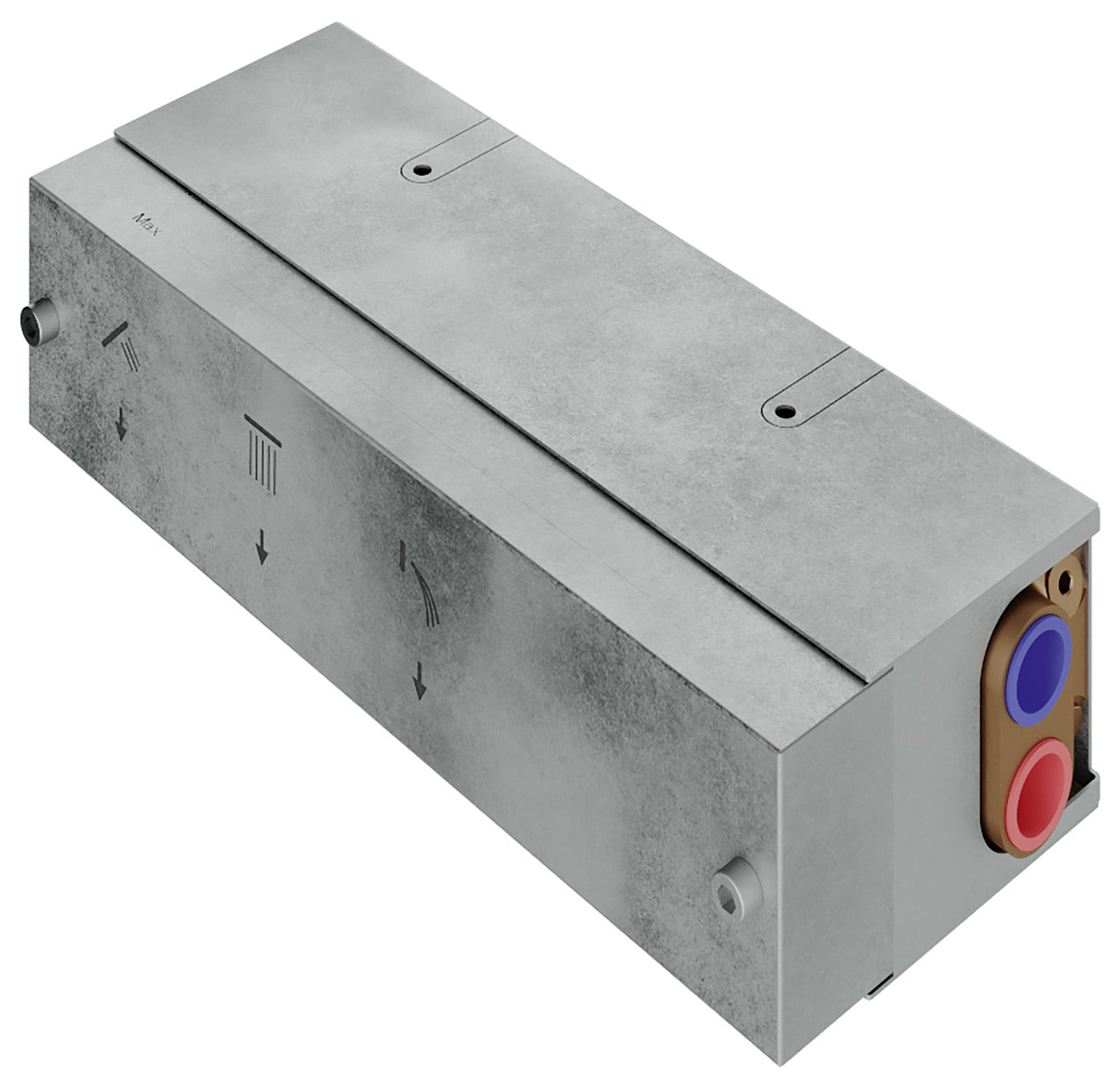 Rubinetterie Treemme 3M Watt RWIT 2B90 IS 01 + RWIT 2B90 ZZ 30 Miscelatore Doccia Meccanico Monocomando Incasso Parete 1 Manopola 3 Uscite 4 Fori Stile Moderno Con Piastra Materiale Acciaio Finitura Inox Spazzolato Opaco Parte Interna Esterna Incluse