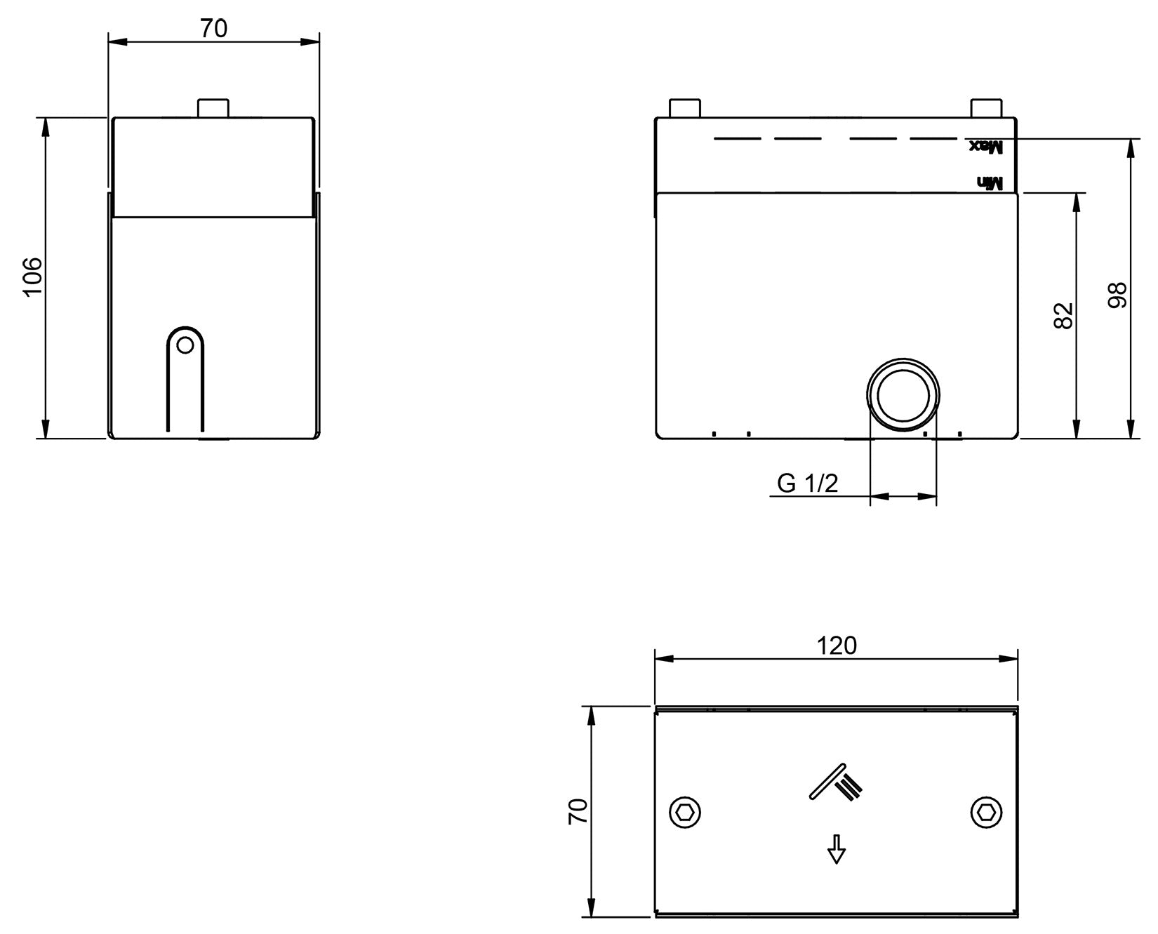 Rubinetterie Treemme 3M Watt RWIT 2BF6 IS 25 + RWIT 2BF6 ZZ 40 Kit Gancio Presa Acqua Tonda Supporto Muro Quadro Materiale Acciaio Finitura Inox Spazzolato Opaco Doccetta Metallo Con Attacco Calamita Flessibile PVC Parte Interna Esterna Incluse