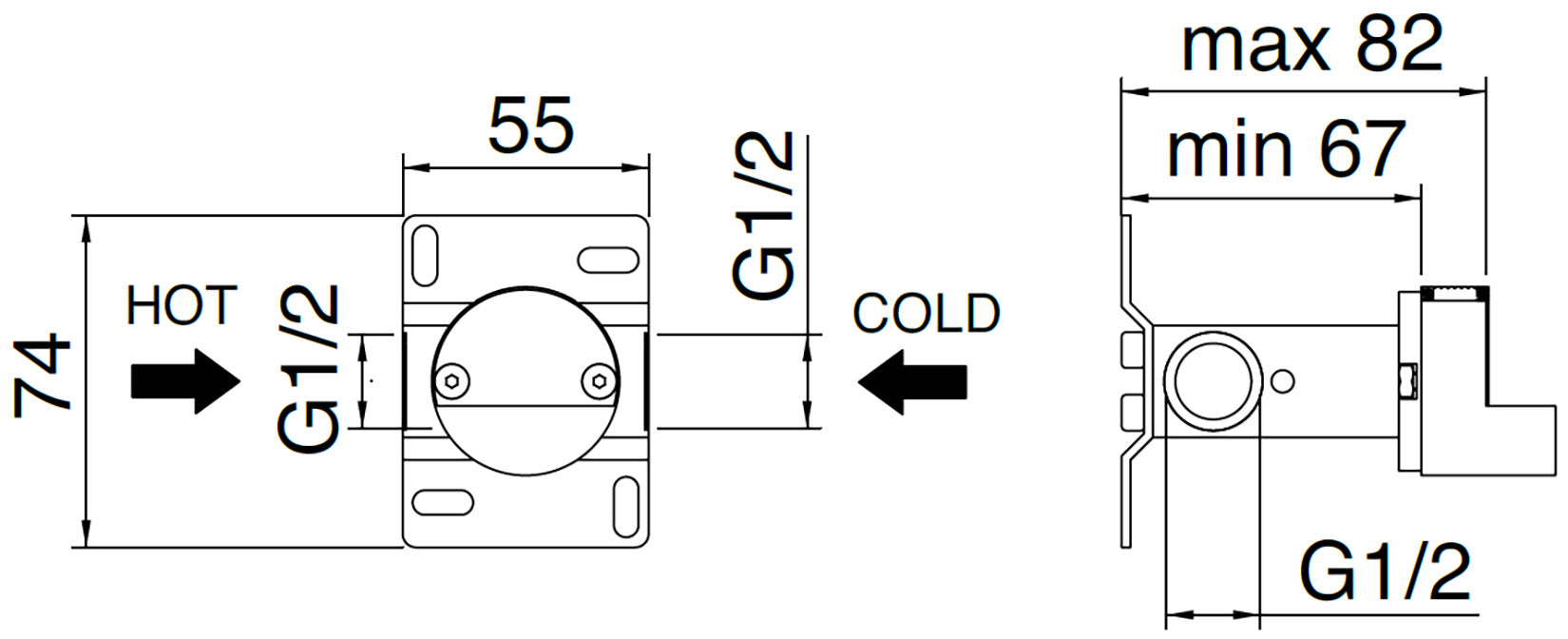 Rubinetterie Treemme 3M 22MM RWIT 6052 IS 03 + RWIT 6051 ZZ 02 Miscelatore Gruppo Monoforo Lavabo A Muro 213 mm 2 Leve Stile Moderno Materiale Acciaio Finitura Acciaio Spazzolato Opaco Inox Parte Interna Incasso Esterna Incluse