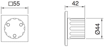 Rubinetterie Treemme 3M Kea RWIT 7AD6 CC 01 + RWIT 7AD5 ZZ 01 Rubinetto D'Arresto Deviatore Incasso 3 Uscite Monoforo Installazione Parete 1 Manopola Materiale Ottone Finitura Cromata Parte Interna Esterna Incluse