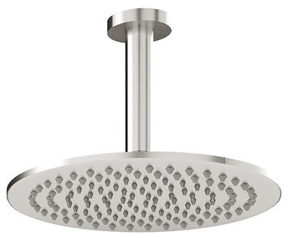 Rubinetterie Treemme 3M Showers IT 6598 IS ZZ VS Soffione Doccia Pioggia A Soffitto Tondo In Metallo Diametro Ø 255 mm Anticalcare Con Braccio Doccia 250 mm Stile Moderno Acciaio Finitura Inox Spazzolato Opaco